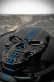 Points and Derby cover with Thin blue line ghosted American flag gloss black background