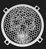 97-25+ Harley inner Touring 3D webbed skull speakers grill covers set
