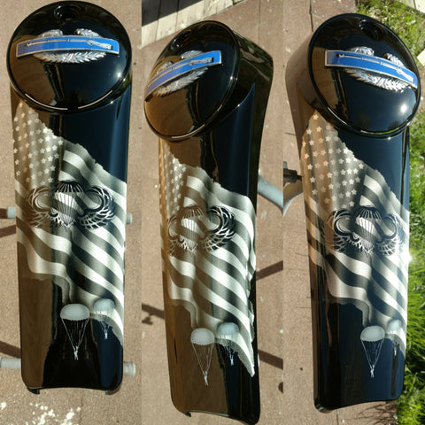 Harley Davidson Airborne theme and American flag console