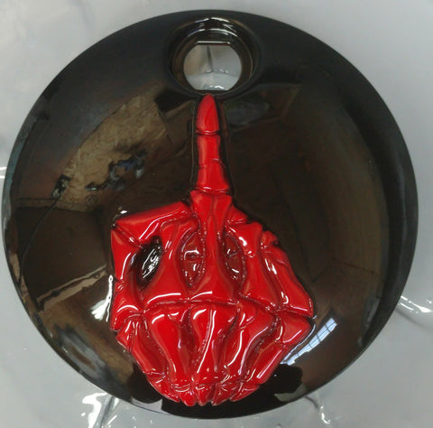 3D middle finger Harley touring fuel door