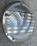 3D tattered American flag with color match derby cover