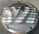 3D tattered American flag with color match derby cover