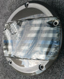 3D tattered American flag with color match derby cover