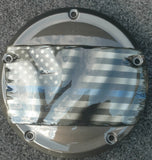 3D tattered American flag with color match derby cover