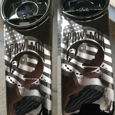 Harley Black and white POW MIA tribute console