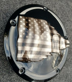 Tattered American Flag  Harley derby cover