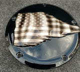 Tattered American Flag  Harley derby cover