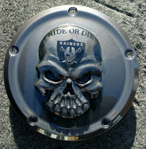 Harley Davidson Derby Cover Raiders skull