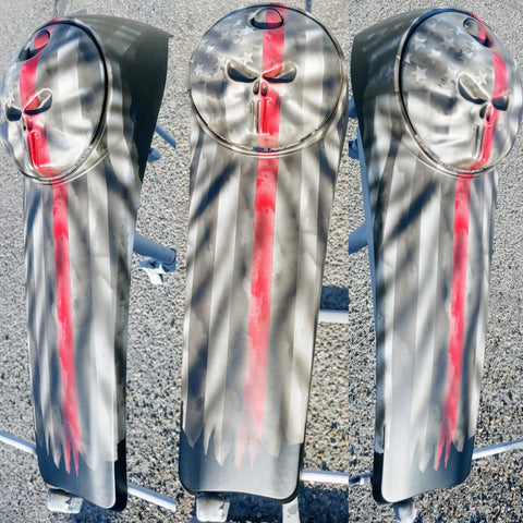 Firefighter themed Punisher Harley console