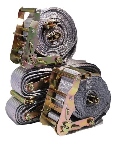 2" x 16  Ft Logistic Van Ratchet E-Track Straps w/ Spring E Fittings | 4 PACK