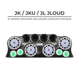 DS18 J-LOUD Jeep Wrangler JK/JKU/JL Loaded Sound Bar System, Black / White