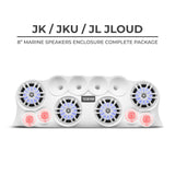 DS18 J-LOUD Jeep Wrangler JK/JKU/JL Loaded Sound Bar System, Black / White