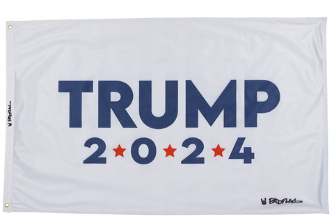 White Trump 2024 Flag