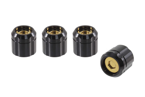 DUAL COLOR "TUNER STYLE" LUG NUT CAPS CNC MACHINED BILLET ALUMINUM, MANY FINISHES TO CHOOSE FROM / DIAMETER: 20MM LENGTH: 19MM PART # LGC012