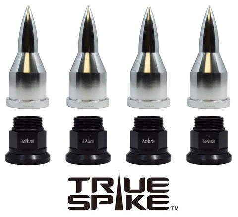 DUALLY SEMI TRUCK STEEL LUG NUTS WITH BILLET ALUMINUM 33MM BULLET CAP (40PC SET) / PART # LGC105 or LGC107