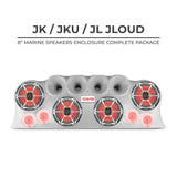 DS18 J-LOUD Jeep Wrangler JK/JKU/JL Loaded Sound Bar System, Black / White