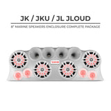 DS18 J-LOUD Jeep Wrangler JK/JKU/JL Loaded Sound Bar System, Black / White