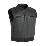 Two Tone Lowrider Perforated Men's Leather Vest White