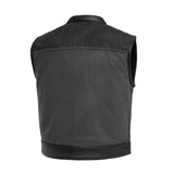 Two Tone Lowrider Perforated Men's Leather Vest White