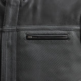 Two Tone Lowrider Perforated Men's Leather Vest White