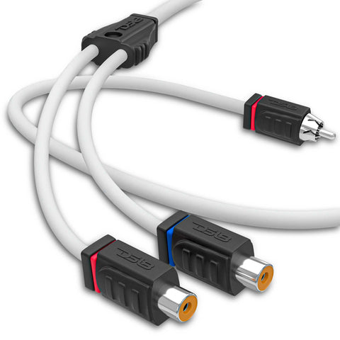 RCA Marine Grade Tinned 100% Copper OFC Y Connector 2 FEMALE to 1 MALE - WHITE