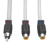 RCA Marine Grade Tinned 100% Copper OFC Y Connector 2 FEMALE to 1 MALE - WHITE