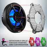 NXL 6.5" 2-Way Coaxial Marine Speaker with RGB LED Lights 100 Watts Rms 4-Ohm