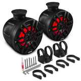 NXL 8" Pod 375W Speaker with Integrated RGB LED Lights (Pair) - Perfect for Jet Skis