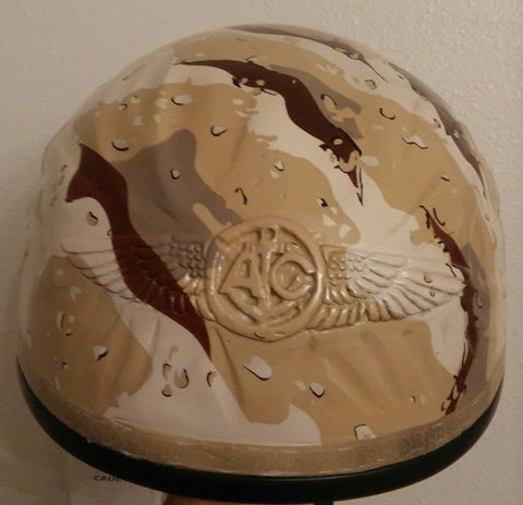 Harley Helmet Navy Wingman and HM2 Logo on Desert Camo