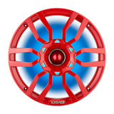 DS18 PRO-GTW10RD 10" Grill with Built-in 1.75" VC  Neodymium Bullet Tweeter and RGB Lights 500 Watts Red