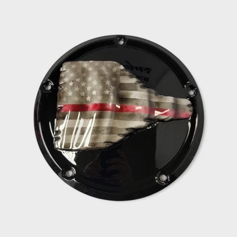 3D tattered firefighter flag derby cover