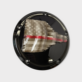 3D tattered firefighter flag derby cover