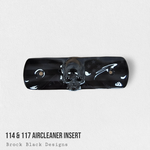 114 & 117 air cleaner insert 3D ancient skull with flag