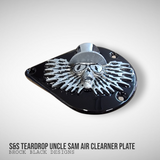 S&S teardrop 3 hole air cleaner cover plate Uncle Sam