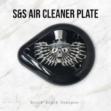 S&S teardrop 3 hole air cleaner cover plate Uncle Sam