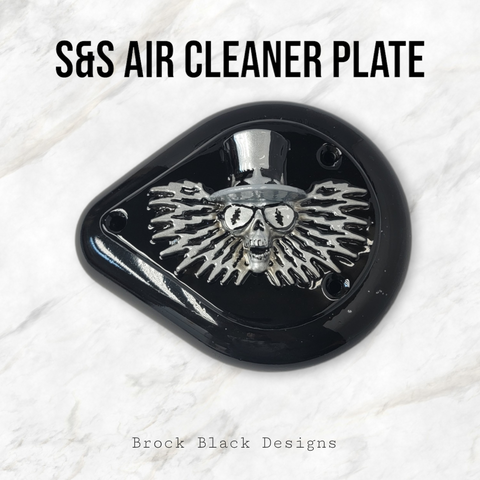 S&S teardrop 3 hole air cleaner cover plate Uncle Sam