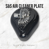 S&S teardrop 3 hole air cleaner cover plate Uncle Sam
