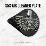 S&S teardrop 3 hole air cleaner cover plate Uncle Sam
