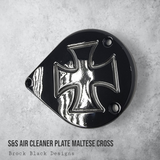 S&S teardrop air cleaner cover plate Maltese cross