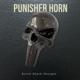 3D ghosted Punisher skull horn cover