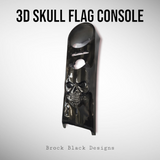 3D skull with ghosted American flag console