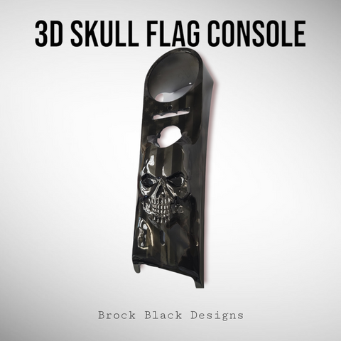 3D skull with ghosted American flag console