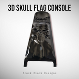 3D skull with ghosted American flag console