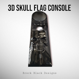3D skull with ghosted American flag console