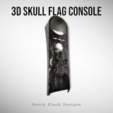 3D skull with ghosted American flag console