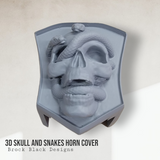 3D Skull and snakes side-mounted horn cover
