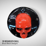 Harley Davidson Derby cover with Megadeth skull