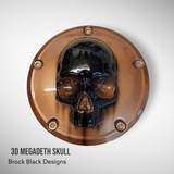 Harley Davidson Derby cover with Megadeth skull