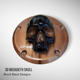 Harley Davidson Derby cover with Megadeth skull