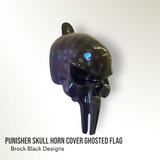3D ghosted American flag Punisher SKULL horn cover